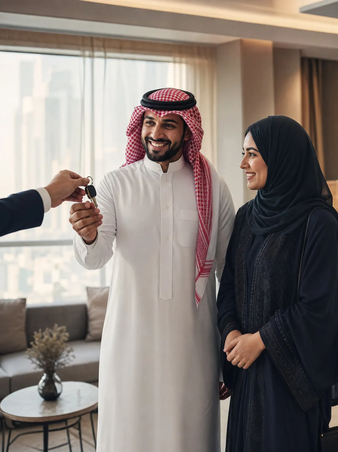 استقبال الضيوف وتسليم الوحدة